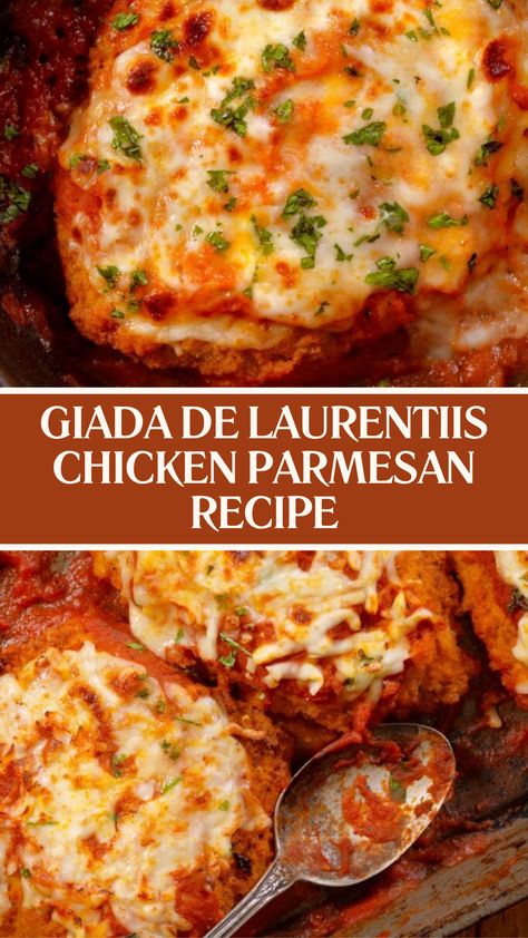 Giada De Laurentiis Chicken Parmesan Recipe Giada Chicken Parmesan, Classic Chicken Parmesan Recipe, Stuffed Chicken Parmesan Recipe, Chicken Breast Marinara Recipes, Best Chicken Parmesan Recipe Oven Baked, Giada De Laurentiis Recipes Chicken, Chicken Parmesan Recipe Oven Baked, The Best Chicken Parmesan Recipe, Chicken Parmesan Recipe Authentic