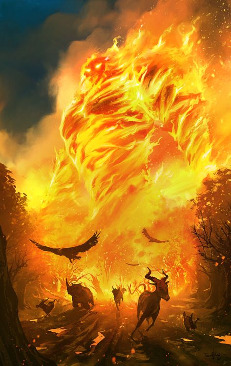 ArtStation - Fire Sentinel, Fran Fdez Fire Demon, Dragon Artwork Fantasy, Creature Artwork, Greek Mythology Art, Spirited Art, Fire Art, Fantasy Races, Monster Concept Art, Demon Art