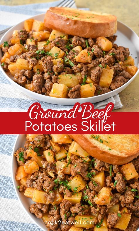 Ground Beef Recipes For Dinner Potatoes, Dinner Recipes For Two Ground Beef, Loaded Ground Beef And Potatoes Skillet, Ground Beef Potato Skillet Recipes, 2 Pounds Ground Beef Recipes, One Pot Meals Potato, Ground Beef Grilling Recipes, Fodmap Ground Beef Recipes, Whole Food Ground Beef Recipes