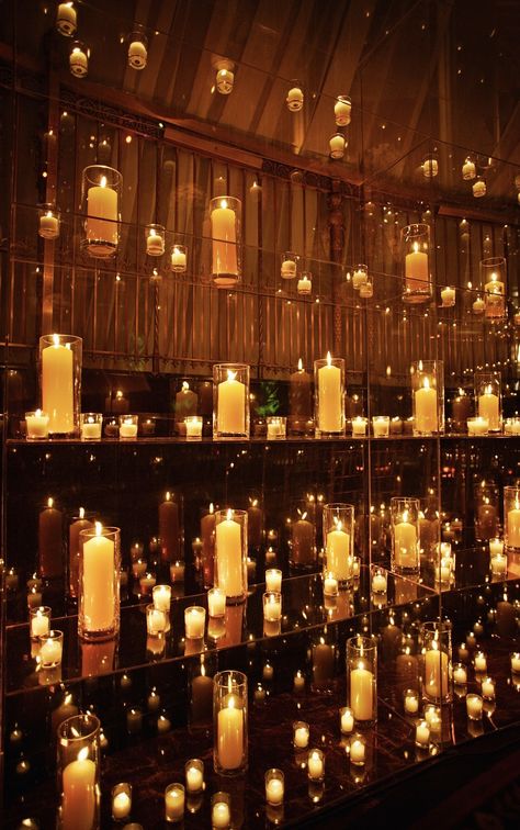 Wedding Candle Wall, Candlelight Wedding Reception, Candle Backdrop, Luxury Event Decor, Candle Lit Wedding, Wedding Wall Decorations, Wedding Wall, Luxury Event, Wall Candles