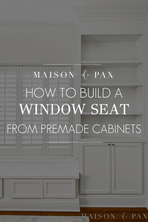 Looking for extra storage and charm? Find out how to build a window seat between two bookcases with this DIY window seat tutorial. Bookcase With Window Seat, Built In Shelves Around Window, Diy Window Seat With Storage, Window Bench Seat With Storage, Small Window Seat, Build A Window Seat, Window Seat With Storage, Build A Window, Ikea Hack Living Room