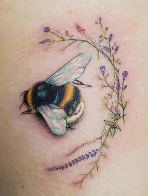 Bee Tattoos For Women, Hawk Tattoo Feminine, Bees Knees Tattoo, George Tattoo, Honeybee Tattoo, Bee And Flower Tattoo, Tattoo Bee, Cottagecore Tattoo, Tattoo Dragonfly