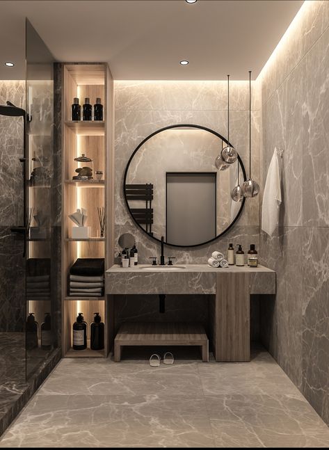 Bathroom Vibes, Luxury Bathroom Design, Bathroom Interior Design Modern, Bathroom Design Black, Washbasin Design, Bathroom Color Schemes, Bathroom Decor Luxury, Washroom Design, Organization Bathroom