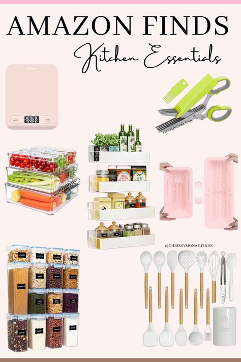 Must have kitchen essentials, perfect for small apartments, renter friendly and remodeling. #amazonkitchen #amazonmusthaves #kitchenfinds Kitchen Finds, Home Finds, Amazon Kitchen, Renter Friendly, Amazon Finds, Organization Ideas, Small Apartments, Kitchen Essentials, Small Kitchen