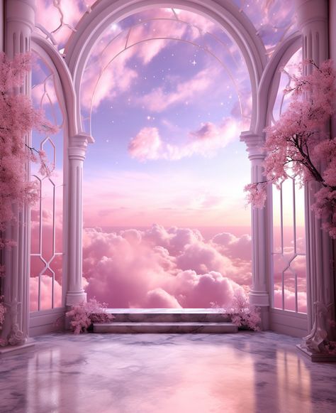 Dreamy Art Background, Pink Celestial Aesthetic, Fantasy Background Magic Scenery, Dreams Background, Ethereal Dreamscape, Sky Animation, Lofi Animation, Surreal Dreamscape, Ethereal Background