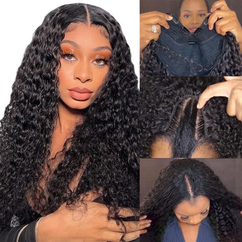 PRICES MAY VARY. V Part Wig: Royal Impression V Part Wig Human Hair High Quality, 100% Brazilian Virgin Human Hair, Upgraded from U Part Wig. Show Your Real Scalp, More Real. Blend with Your Own Hairline, More natural. New Upgrade U Part Wig: Glueless V Part Wig with Clips No Lace, No Gel. Minimal Leave Out, No Sew-in. Allow You to Wear Your Own Real Scalp in Your Parting Area. More Natural, Easier to Install, Quicker to Put on and Take Off Everyday. V Part Wig Cap Size: Breathable Elastic Cap M Curly Half Wig, V Part Wig, Deep Wave Human Hair, Half Wig, Wigs Glueless, Long Curly Wig, U Part Wig, U Part, Deep Curly