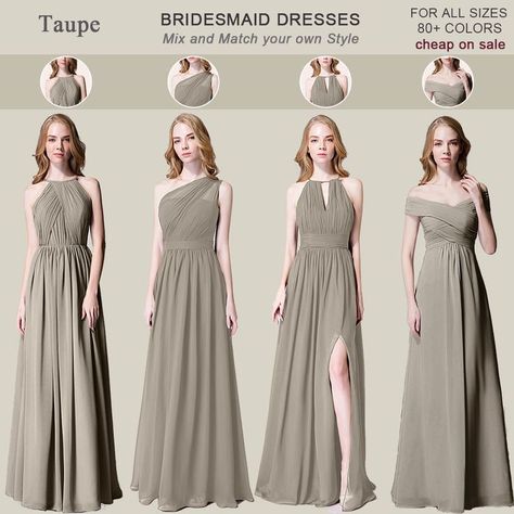 Kebaya Style, Bridesmaid Color, Shades Of Taupe, Taupe Bridesmaid, Brown Bridesmaid Dresses, Taupe Bridesmaid Dresses, Spring Bridesmaid Dresses, Cheap Bridesmaid Dresses Online, Bridesmaid Dresses Under 100