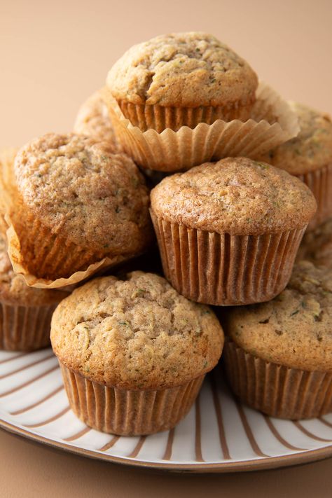 Banana Zucchini Muffins - Peas and Crayons Banana Carrot Zucchini Muffins, Banana And Zucchini Muffins, Moist Zucchini Muffins, Banana Zucchini Muffins Healthy, Zucchini Oatmeal Muffins, Zucchini Banana Muffins, Oat Flour Muffins, Maple Muffins, Zucchini Bread Muffins