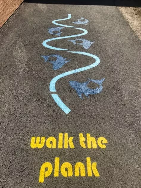 Preschool Hopscotch Ideas, Playground Painting Ideas, Chalk Obstacle Course For Kids, Sidewalk Games, Chalk The Walk, Sidewalk Chalk Games, Playground Painting, Chalk Activities, Sensory Pathways