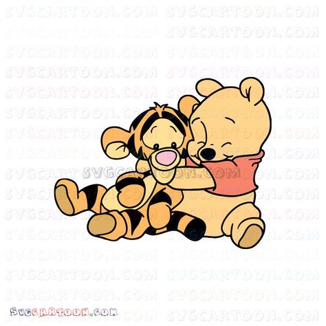 Cute Hug Cartoon, Winnie The Pooh And Tigger Drawings, Hugging Cartoon, Pooh And Tiger Tattoo, Eeyore And Tigger Drawings, Baby Tigger Winnie The Pooh, Tigger Tattoo, Winnie The Pooh Embroidery, Vintage Tigger Drawings