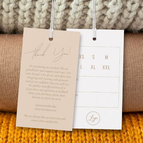 Business Clothing Thank You Hang Tag With Logo - Clothing Label Business Clothing, Hang Tags Clothing, Clothes Brand, Clothing Tags, Clothing Logo, Personalized Tags, Clothing Labels, Business Outfits, Business Supplies