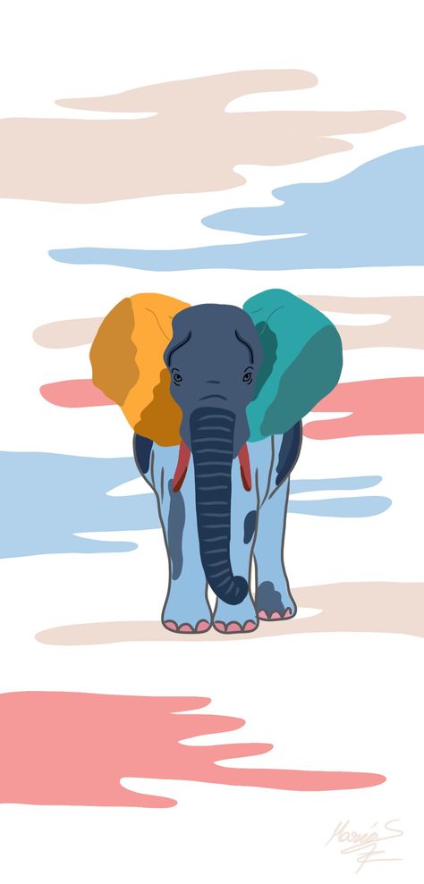 Elephant Wallpaper Iphone, Elephant Aesthetic, All About Elephants, Pastel Color Wallpaper, Elephant Wallpaper, New Wallpaper Iphone, Elephant Painting, Iphone Homescreen Wallpaper, Abstract Iphone Wallpaper