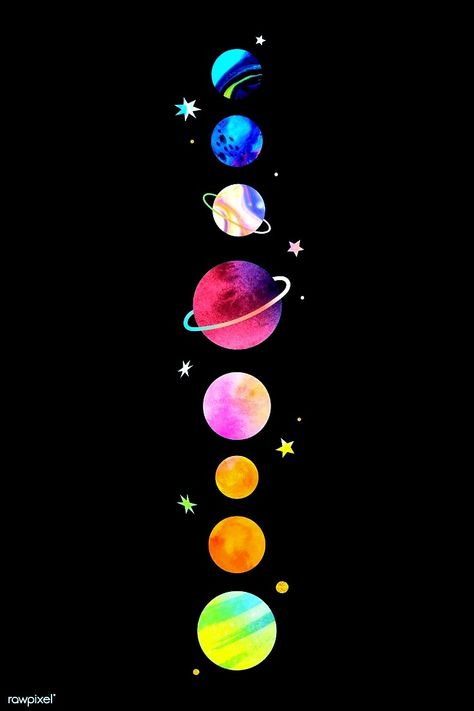 Doodle On Black Background, Galaxy Watercolor, Colorful Galaxy, Watercolor Doodle, خريطة ذهنية, Space Phone Wallpaper, Watercolor Galaxy, Fantasy Background, Whatsapp Wallpaper