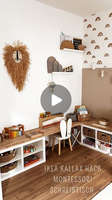 Montessori Kallax Hack, Kallax Hack Playroom, Kallax Baby Room, Ikea Hack Montessori, Kallax Playroom Ideas, Kallax Hack Kids, Kallax Montessori, Ikea Kallax Playroom, Dining Room To Playroom