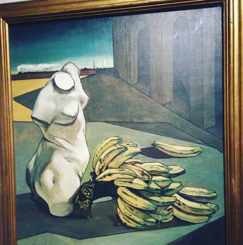 Art before the ducttape 🍌🍌🍌🍌 de Chirico :The uncertainity of the Poet, 1913, Tate, now on view in Palazzo Reale Milano #dechirico #oilpainting #art #banana #bananas #oil #enigma #torso #stillifepainting #modernpainting #tate  #palazzorealemilano #milano #dechirico #cattelan #cattelanbanana #figurativepainting #figurative #artgallery #artgalleries #museum #picture #painting #instaart #instaartist #artwork #instaartwork Giorgio De Chirico, Metaphysical Art, Picture Painting, Art Ancien, Rene Magritte, The Poet, Insta Feed, Art Antique, Norman Rockwell