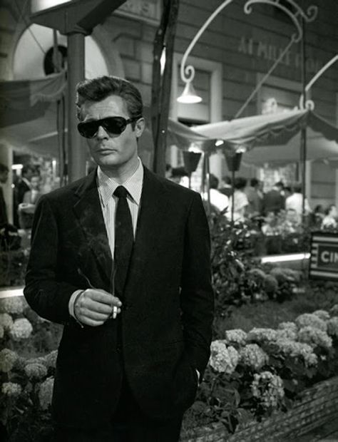 Cinema Style File--1960s Italian Style in Frederico Fellini's LA DOLCE VITA… A Man In A Suit, Very Important Person, Man In A Suit, Marcello Mastroianni, Jane Russell, Sofia Loren, Fritz Lang, Gentlemans Club, Mae West