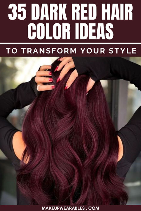 Dark Red Hair Color Red Hair For Pale Skin And Brown Eyes, Redish Burgundy Hair Color, Red Vs Copper Hair, Dark Red Hair Color Burgundy Purple Fall, Red Brown Fall Hair, Purple Red Dark Hair, Plum And Red Hair, 4vr Hair Color, Fall Hair Color For Brunettes Red Dark Auburn Highlights