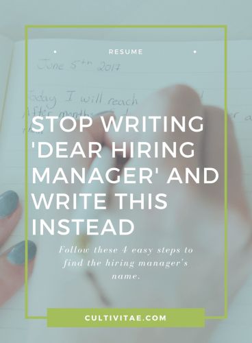 Stop Writing Dear Hiring Manager and Write This Instead | cover letter tips, resume advice, job search help, career recommendations, career advice, job hunt help #jobsearch #resume #coverletter #career #careeradvice How To Write A Good Cover Letter, How To Write A Cover Letter For A Job, Resume And Cover Letter Design, Resume Cover Letters, Application Letter For Employment, Perfect Cover Letter, Work Etiquette, Cv Inspiration, Resume Advice