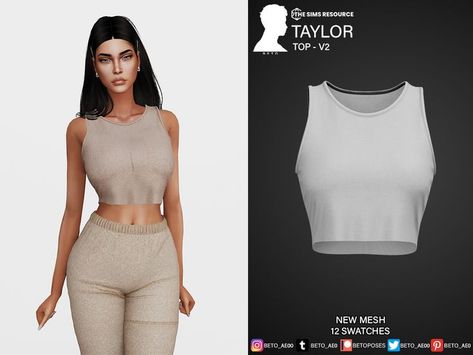 Sims 4 White Tank Top, Sims 4 Cc White Crop Top, Sims 4 Cc White Shirt, Sims 4 White Shirt, Sims 4 Cc Athletic Wear, Sims 4 Cc Mom Clothes, Sims 4 Cc Shirts Female, Sims 4 Crop Top, Female Cc Sims 4