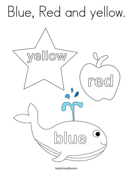 Blue, Red and yellow Coloring Page - Twisty Noodle Yellow Coloring Page, Primary Colors Worksheet, Preschool Color Activities, Color Worksheets For Preschool, Holiday Lettering, Color Meanings, Easy Coloring Pages, Color Worksheets, Color Activities