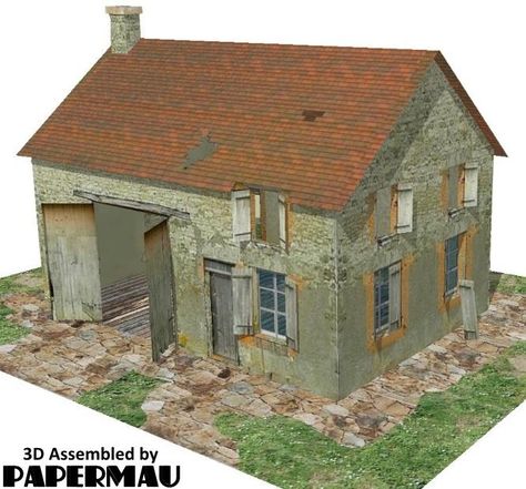 Paper Models House, Ho Scale Buildings, 3d Building, English Architecture, Perfect Model, Red Brick House, Ho Scale, Model Building, Model Railway