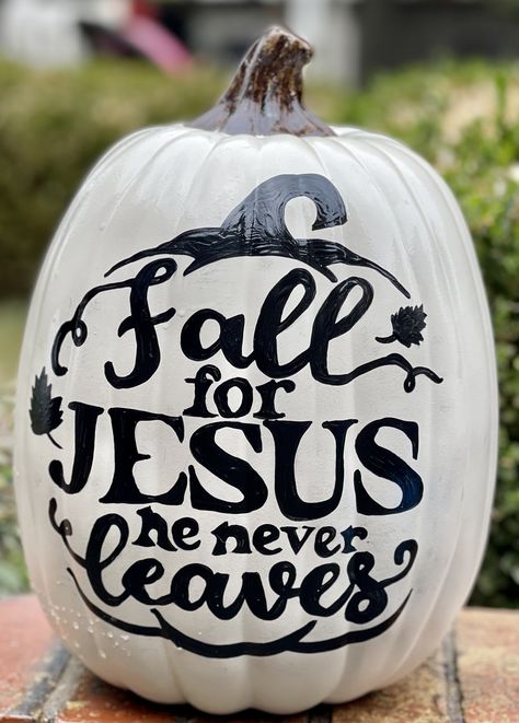 Christian Pumpkins Painting, Cute Christian Pumpkin Painting Ideas, Pumpkin Painting Ideas Jesus, Book Themed Pumpkin Painting, Jesus Pumpkin Painting, Catholic Pumpkin Painting, Christian Painted Pumpkins, Pumpkin Painting Christian, Elegant Pumpkin Decorating Ideas