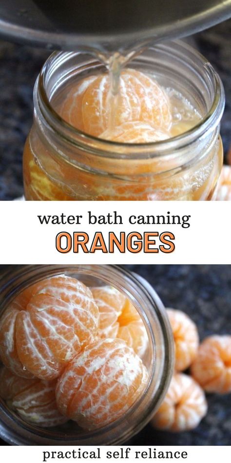 Canning Oranges, Fruit In Jars, Canning Fruit Recipes, Canning For Beginners, Preserving Fruit, Canning Water, Water Bath Canning Recipes, Easy Canning, Pressure Canning Recipes