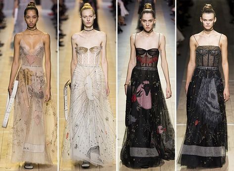 The Tarot Gowns of Christian Dior Spring/Summer 2017 — The Tarot Woman Dior Tarot Collection, Black Dress Dior, Tarot Woman, Havana Dress, Dior Gown, Dior Fashion Show, Romantic Dresses, Stars Fashion, Art Textiles