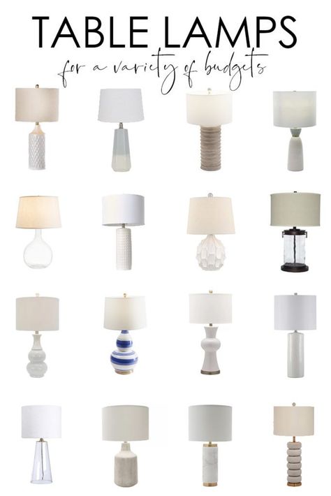 A beautifully curated collection of stylish table lamps for all budgets! Collection are broken down by price point so it's easy to find the perfect table or bedside lamp that is perfect for your home and budget! Target Table Lamps, Stylish Table Lamps, Table Lamp Shades, Wall Table, Elegant Furniture, Household Furniture, Transitional Decor, Home Decor Lights, Beautiful Lamp