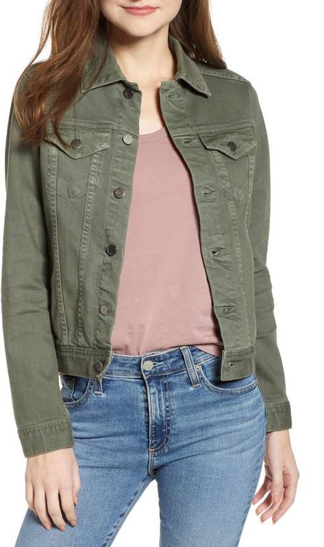 AG Mya Denim Jacket Light Jackets For Women Summer, Denim Jacket For Women, Women Denim Jacket, Green Denim Jacket, Hi Sugarplum, Jean Jacket Outfits, Denim Jacket Outfit, Stylish Fall Outfits, Casual Skirt Outfits