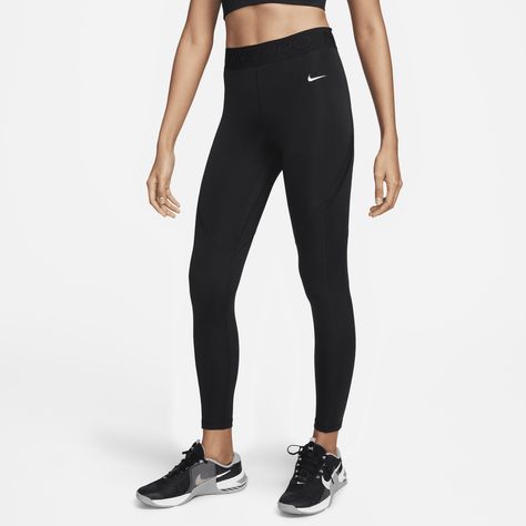 However you move, these sweat-wicking Nike Pro leggings are there to support you. Their sleek, stretchy fabric and classic elastic waistband hug without pinching or binding, so you can run your day with confidence. Nike Black Leggings, Nike Clothes, Nike Pro Leggings, Nike Pro Women, Leggings Nike, Leggings With Pockets, Nike Leggings, Womens Nike, Nike Store