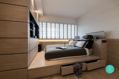 Renovation Journey: In Full Swing Singapore Bedroom Ideas, Room Renovation Bedrooms, Tatami Bedroom Design, Renovation Ideas Bedroom, Bedroom Renovation Ideas, Hdb Interior, Platform Bed Designs, Platform Bedroom, Singapore Interior