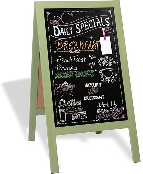 Sidewalk Chalkboard Sign, Outdoor Chalkboard, A Frame Sign, Chalkboard Stand, Chalkboard Easel, Menu Display, Kitchen Chalkboard, Rustic Chalkboard, Sidewalk Sign