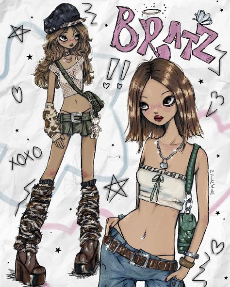 Y2k Art, Arte Grunge, Y2k Girl, Happy November, Swag Art, Wildlife Safari, Grunge Art, Cartoon Outfits, Girl Sketch