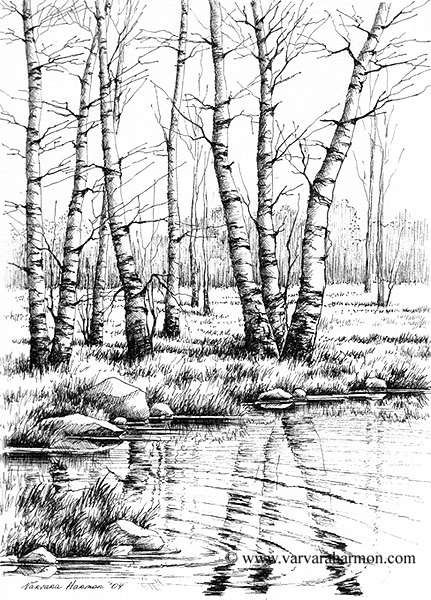 pencil drawing trees | Pencil Drawings Easy Pencil Drawings, Landscape Pencil Drawings, Fencing Ideas, Landscape Sketch, Drawing Faces, White Drawing, Soyut Sanat Tabloları, Nature Drawing, Arte Sketchbook