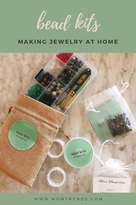 Jewelry making kit that you can receive in the mail. #jewelry #craft Wood Necklace Diy, Bracelets At Home, Making Beaded Jewelry, Bead Stopper, Family Projects, Jewelry Kit, Diy Jewelry Kit, Jewelry Making Kits, Jewelry Making Kit