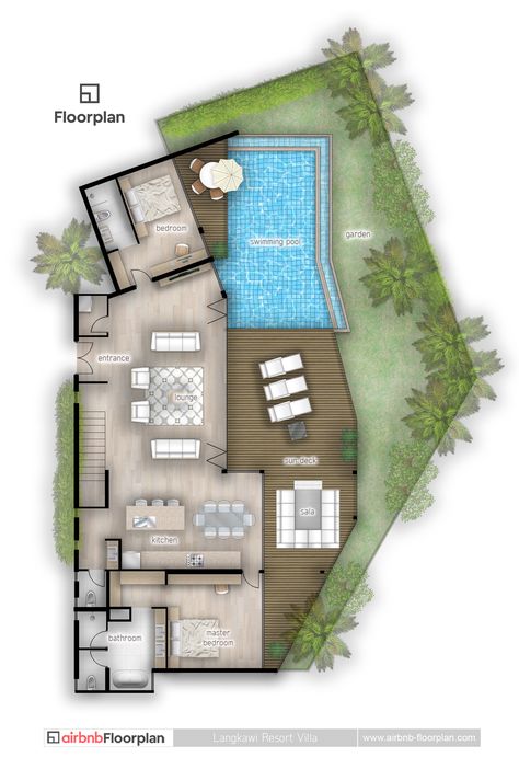 villa floor plan Jungle House Floor Plan, Small Resort Design Plan Layout, Small Villa Layout, 2 Bedroom Villa Floor Plan, Tropical House Design Floor Plans, Small Villa With Pool Floor Plan, Resort Villa Plan, Resort Design Plan Layout, Villa Layout Plan