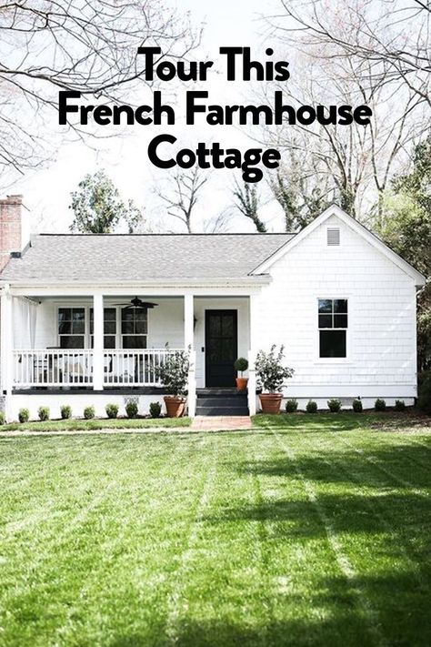 French Farmhouse Cottage Farmhouse Vs Cottage, Vermont Farmhouse Exterior, French Beach Style House, Vintage Cottage House Exterior, Old Cottage Farmhouse, French Country Life, Cottage House Renovation, English Cottage Farmhouse Exterior, Cottage Home Vibes