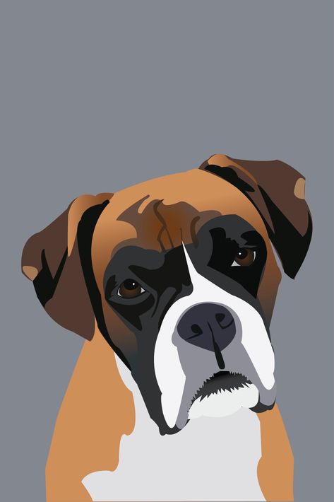 Boxer Art, Boxer Drawing, Boxer Dog Drawing, Boxer Illustration, Boxer Dog Wallpaper, Boxer Puppy Drawing, Boxer Painting Easy, Boxer Dogs Drawing, Boxer Dog Art