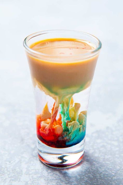 Alien Brain Hemorrhage is the perfect shot recipe when it comes to Halloween or 4th of July celebrations, with its red white and blue colouring. Click here! Brain Hemmorage Shot Recipe, Drinks With Blue Curacao, Incredible Hulk Drink, Theme Drinks, Halloween Party Punch, Halloween Alcohol, Alien Birthday, Halloween Recipes Drinks, Halloween Shots