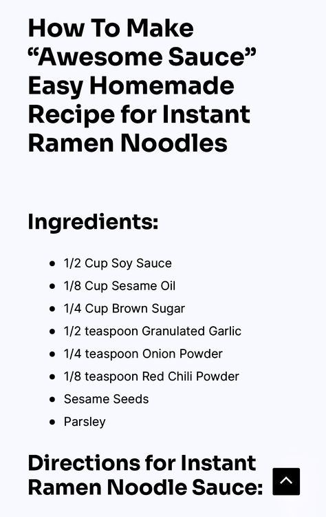 Instant Noodle Seasoning Powder, Ramen Sauce Recipes Easy, Ramen Noodle Sauce Recipes, Ramen Noodle Seasoning Recipe, Instant Ramen Recipes, Noodle Sauce Recipe, Diy Noodles, How To Make Noodles, Homemade Ramen Noodles