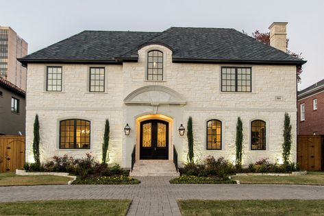 French Transitional Stucco Exteriors - Transitional - Exterior - Dallas - by Colby Craig Custom Homes | Houzz French Transitional, Villanova University, Transitional Exterior, Stucco Exterior, Exterior Stone, Stone Houses, Stone House, Colby, House Designs Exterior