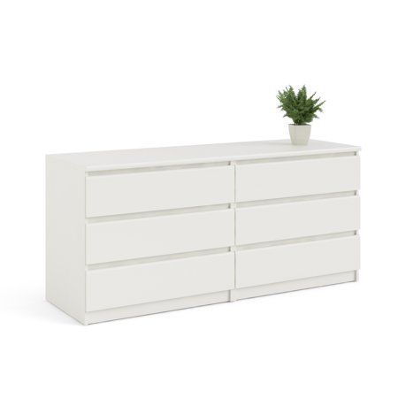 Tvilum Laguna 6-Drawer Double Dresser, Multiple Finishes - Walmart.com White Dresser Bedroom, Bedroom Arrangement, Dresser White, White Dresser, Double Dresser, Room Makeover Inspiration, Room Inspiration Bedroom, Dream Rooms, My New Room