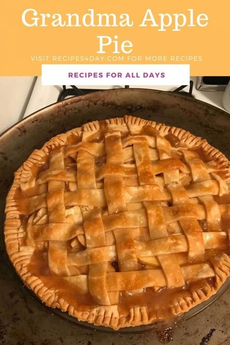 Grandmas Apple Pie Recipe, Family Recipes Easy, Granny Smith Apple Pie, Easy Apple Pie Recipe, Grandmas Apple Pie, Old Fashioned Apple Pie, Apple Pie Recipe Homemade, Keto Banana Bread, Apple Pie Recipe Easy