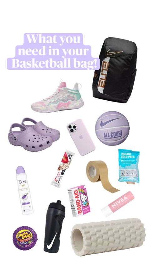 Things all hoopers need in their bball bag! 🏀✌️😝 Basketball Bag Essentials, Sports Bag Essentials, Crafts To Do When Your Bored, Basketball Bag, Cold Pack, Bag Essentials, Essential Bag, Sport Bag, Basketball