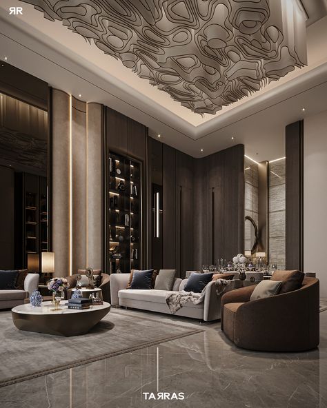 Luxury in KSA :: Behance Logos, Luxury Tv Wall, Drawing Room Ceiling Design, Luxury Ceiling Design, Luxe Bedroom, Luxury Living Room Design, Tv Wall Design, Drawing Room, New Classic