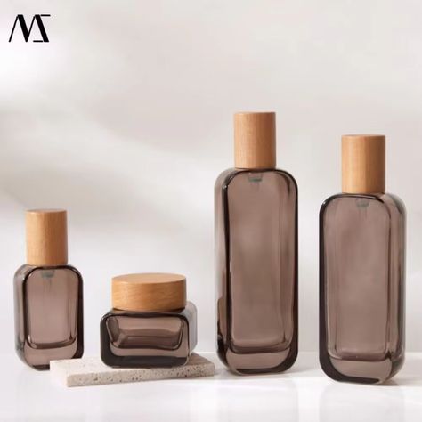 120ml Essential Amber Pump Serum Cosmetic Bottles For Skin Care Solid Wood Cover Transparent Package Lotion Glass Bottle - Buy Glass Bottles cosmetic Transparent Essential Spray Glass Bottles glass Spray Bottle Product on Alibaba.com Glass Skincare Packaging, Glass Packaging, Skincare Packaging, For Skin Care, Glass Spray Bottle, Cosmetic Bottles, Skincare Product, Wood Cover, Product Development