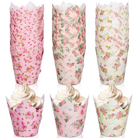 PRICES MAY VARY. Floral Tulip Cupcake Liners - Featuring pink flower patterns and tulip shapes, refined and elegant, these cupcake liners are perfect decorations for party table. Abundant Quantity - A total of 180pcs Cupcake liners with 3 designs, 60pcs of each, are included in the package, sufficient to meet your daily use or party supply. Safe To Use - Made of quality paper material, these disposable cupcake wrappers are safe, odorless, wrinkle resistant and grease-proof, you can rest assured Tea Cup Centerpiece, Tulip Cupcake Liners, Tea Party Birthday Decorations, Tea Party Decorations Table, Tea Party Bridal Shower Decorations, Peach Bridal Showers, Tea Party Cupcakes, Fairy Cupcakes, Pink Tea Party