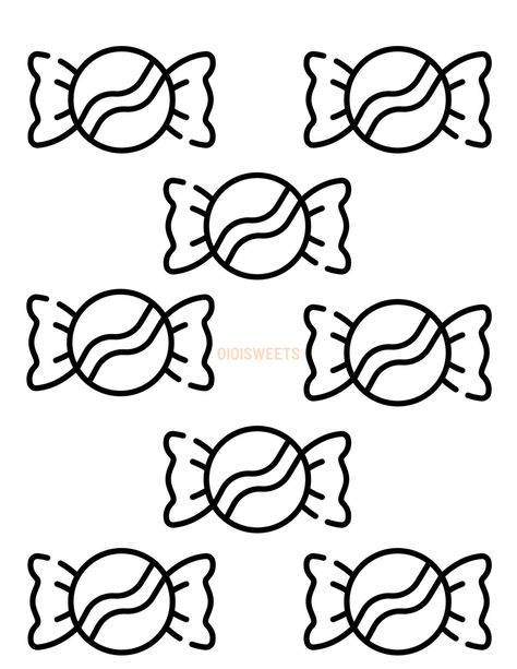 This Candy shape Macaron template is downloadable and printable (pdf format) - place beneath silicone mats, parchment paper, or Teflon mats.  *Remember to remove paper templates before baking* 2 different designs! 8 images per page Image size: 3 x 1.8 inches & 2.9 x 1.8 (candy2) Royal Icing Templates Free Printable Patterns, Macaron Template Printable, Macaroon Template, Candy Template, Royal Icing Templates, Macaron Template, Royal Icing Transfers, Halloween Arts And Crafts, Patterned Sheets