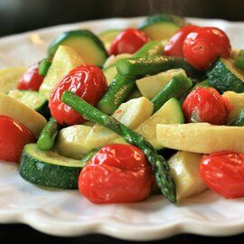 Sheet Pan Roasted Mediterranean Vegetables Recipe | Allrecipes Smoked Zucchini, Asparagus Zucchini, Roasted Veggies Recipe, Zucchini And Tomatoes, Mediterranean Vegetables, Roasted Mediterranean Vegetables, Asparagus Casserole, Zucchini Tomato, Asparagus And Mushrooms